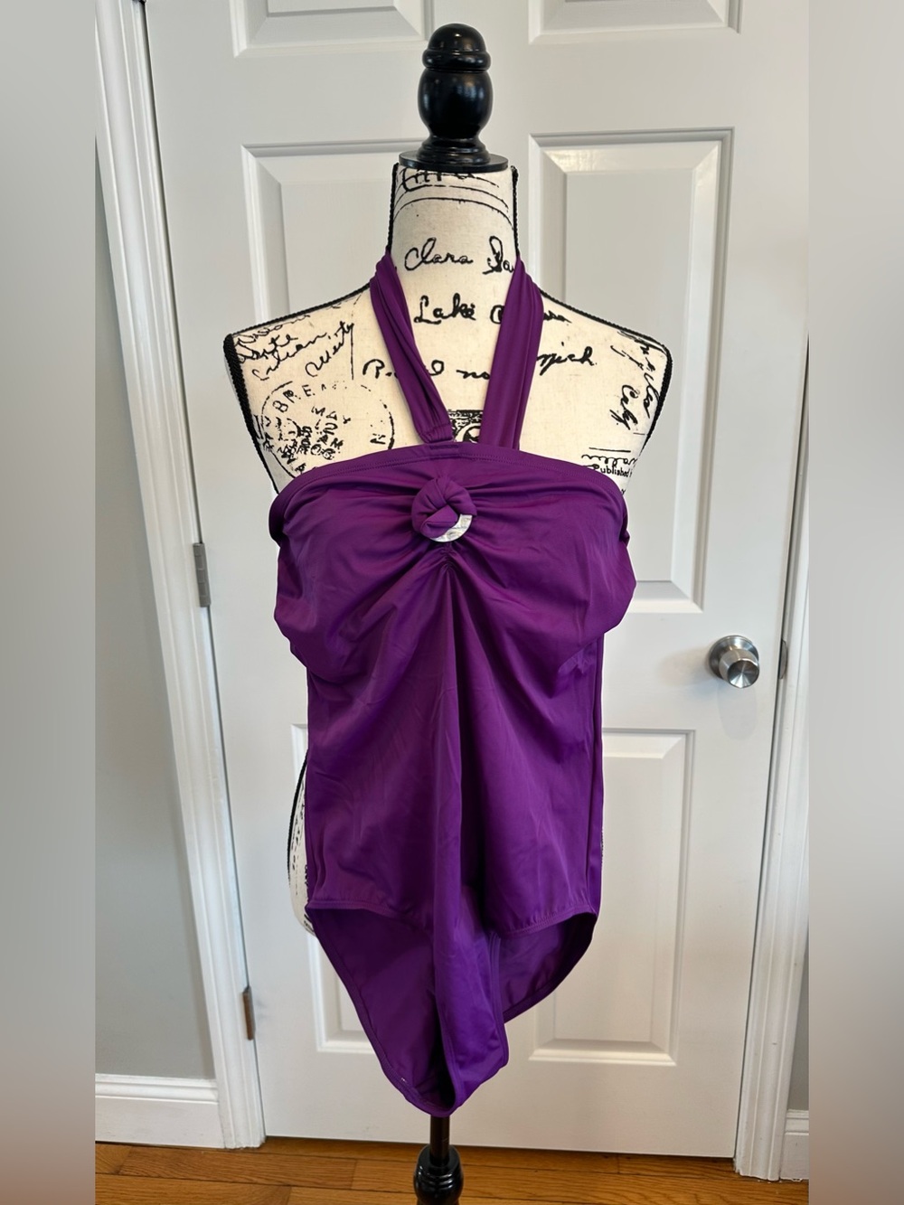 Panache Swimwear Purple Swimsuit One Piece Size 34DD NWT Halter / Strapless